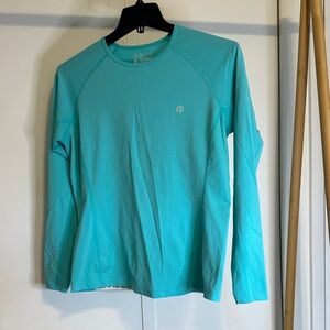 Coolibar Aqua Blue UPF 50+ Sun Protection Top. Size large.